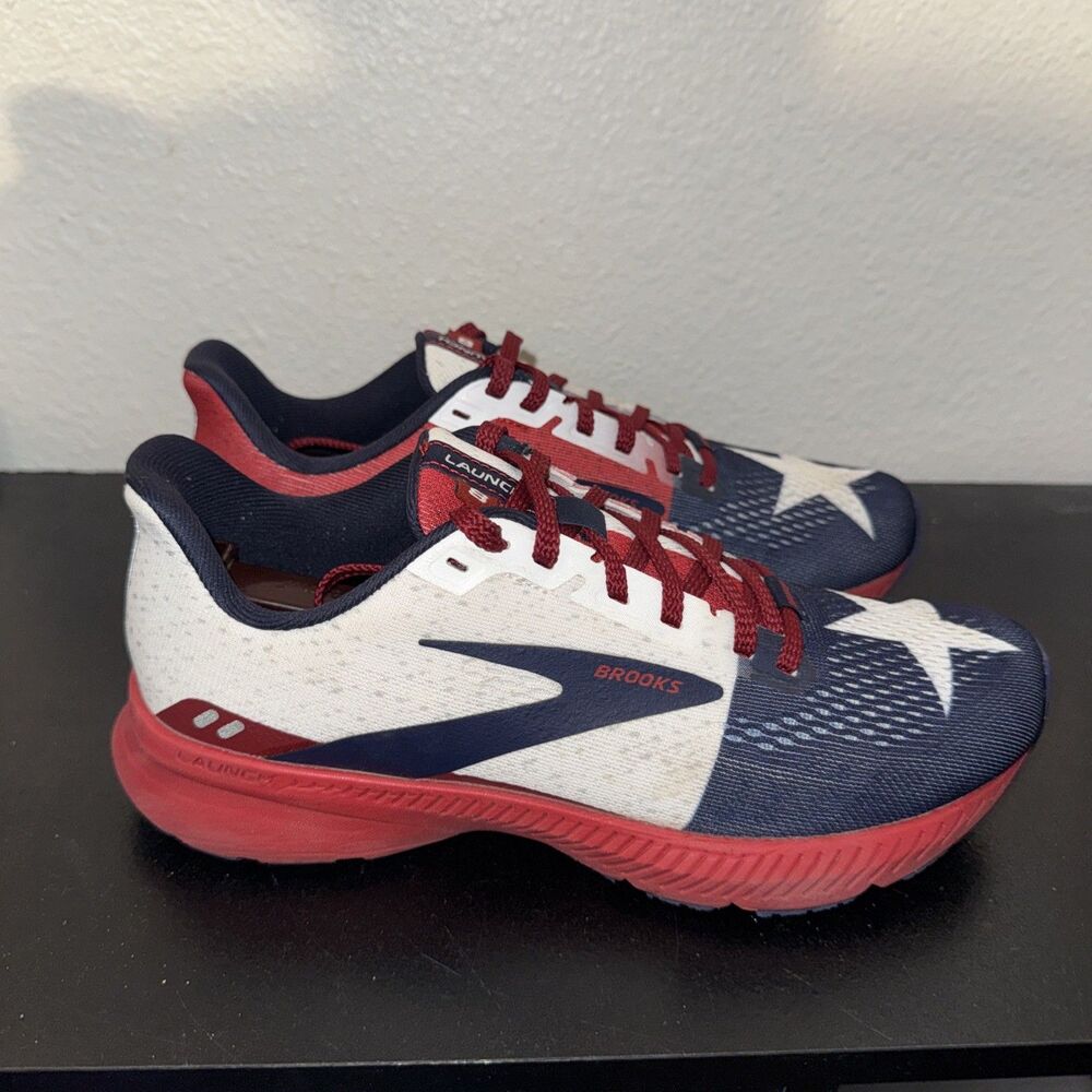 Brooks Launch 8 Womens Sz 7 Texas Star Flag USA Running Shoes 1203451B621